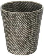 🗑️ kouboo 1030067 laguna round rattan waste basket with black wash finish logo