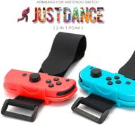 🎵 dance-aid wrist bands for just dance 2021 switch - blue and red (suitable for thin wrists - 3.15-7.5 inches circumference) logo