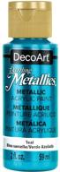 🎨 vibrant teal delight: deco art dazzling metallics paint, 2-ounce sparkling paint for creative projects logo