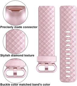 img 2 attached to Premium Silicone Bands for Fitbit Charge 4/3 - 4 Pack Replacement Wristbands for Women and Men - Black, Blue, Rose Gold, Purple - Small Size