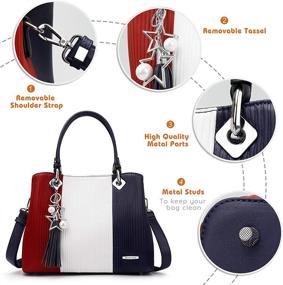 img 1 attached to 👜 Stylish Women's Handbags with Versatile Internal Pockets in Beautiful Color Combinations