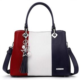 img 4 attached to 👜 Stylish Women's Handbags with Versatile Internal Pockets in Beautiful Color Combinations