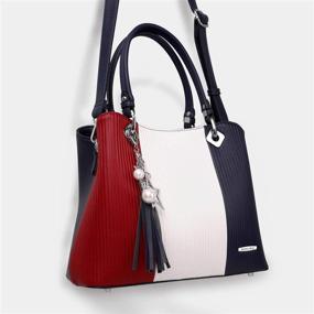 img 3 attached to 👜 Stylish Women's Handbags with Versatile Internal Pockets in Beautiful Color Combinations
