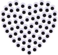 👀 100 pack of self-adhesive peel sticker googly eyes, 18mm round, fun and wiggly for crafts and decor logo