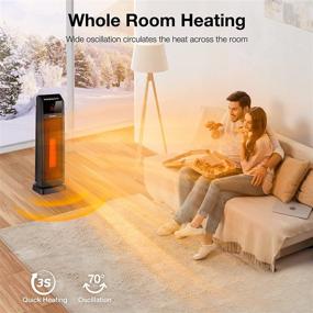 img 2 attached to 🔥 GiveBest 24" Ceramic Tower Heater: Remote Control, Timer, Oscillation, Overheat Protection, Large Room Home Heater