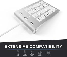 img 3 attached to 🖥️ Portable USB Number Pad with Hub Combo: Slim 18-Key Numeric Keypad for Laptop, Mac, PC - Financial Accounting Extensions