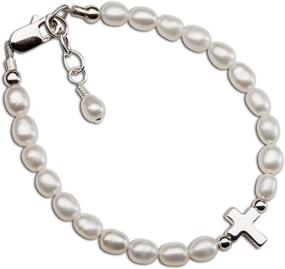 img 4 attached to 🏻 Stylish Children's Sterling Silver Bracelet with Cross for Memorable First Communion, Baptism, or Christening Moments