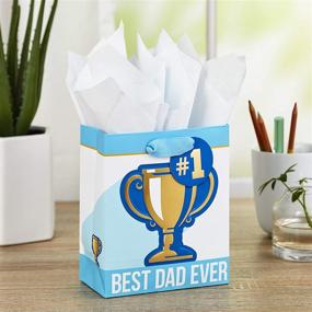 img 3 attached to 🎁 Hallmark 6-inch Small Father's Day Gift Bag + Tissue Paper - Best Dad Ever