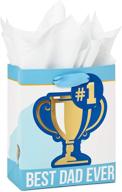 🎁 hallmark 6-inch small father's day gift bag + tissue paper - best dad ever logo