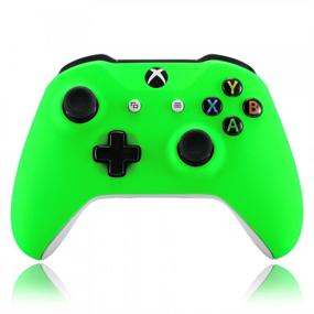 img 4 attached to 🎮 eXtremeRate Neon Green Soft Touch Grip Front Housing Shell Faceplate for Xbox One X &amp; One S Controller Model 1708 - Controller NOT Included