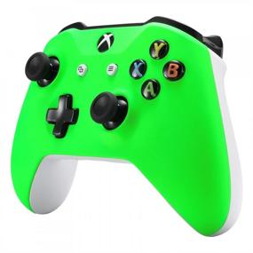 img 1 attached to 🎮 eXtremeRate Neon Green Soft Touch Grip Front Housing Shell Faceplate for Xbox One X &amp; One S Controller Model 1708 - Controller NOT Included