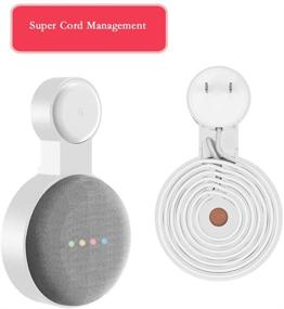 img 2 attached to Держатель для настенного монтажа розетки для Google Nest Mini (2-го поколения) - экономия места, идеальное управление шнуром для Google Nest Mini Voice Assistant Home Audio.