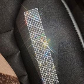 img 2 attached to 🚗 Bling Rhinestone Car Seat Cushion Pad for Pain Relief & Comfort: Memory Foam, Non-Slip, Black Finish - Ideal for Car, Office Chair, Home Use