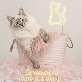 img 3 attached to 🐱 Captivating LED Cat Neon Signs Lights: Eye-Catching Wall Decor for Rooms, Bars & Parties - Battery or USB Operated - Perfect for Christmas, Weddings, Birthdays, Kids and Girls Room - Warm White Cat