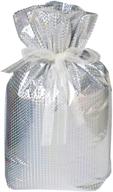 🎁 gift mate 21092-4 - set of 4 large drawstring gift bags in diamond silver - perfect for effortless and stylish gifting logo