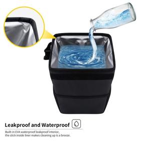 img 2 attached to 🚗 Car Trash Bag with Lid: Foldable Automotive Garbage Can for Vehicle, Waterproof & Leak-Proof, Black"
