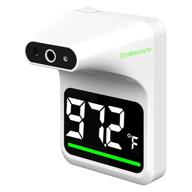 🌡️ non-contact wall mounted thermometer for public areas - smilecare automatic infrared forehead thermometer, accurate instant readings, lcd display, fever alarm logo