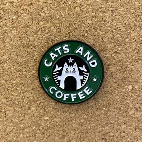 img 2 attached to ☕🐈 Unique Wydmire Handmade Cats and Coffee Enamel Pin Brooch Badge - Lapel Pin - Perfect Starbucks-Inspired Gift Decoration