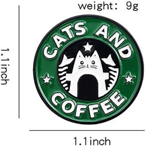 img 3 attached to ☕🐈 Unique Wydmire Handmade Cats and Coffee Enamel Pin Brooch Badge - Lapel Pin - Perfect Starbucks-Inspired Gift Decoration