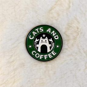 img 1 attached to ☕🐈 Unique Wydmire Handmade Cats and Coffee Enamel Pin Brooch Badge - Lapel Pin - Perfect Starbucks-Inspired Gift Decoration
