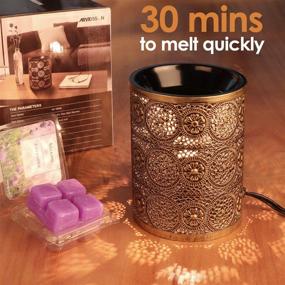 img 3 attached to 🕯️ ARVIDSSON Electric Wax Melt Warmer - Metal Wax Candle Melter for Scented Wax with 2 Edison Bulbs - Fragrance Warmer for Home Office Bedroom Gifts