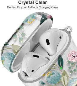 img 3 attached to Чехол Maxjoy совместимый с AirPods - Чехол с прозрачной цветочной расцветкой: милый защитный ударопрочный чехол из мягкого материала с брелоком - совместим с чехлом для зарядки Apple AirPods 2&1 для девочек, женщин и мужчин - Цветочный/розовый.