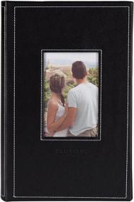 img 3 attached to DesignOvation Debossed Black Faux Leather Photo 📸 Album Set: Holds 300 4x6 Photos (Pack of 4)