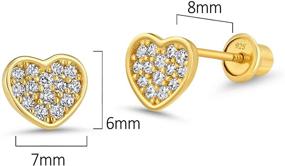 img 3 attached to Plated Zirconia Screwback Earrings Sterling Girls' Jewelry for Earrings