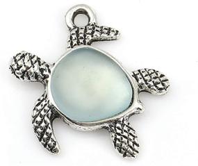 img 4 attached to Turtle Charm Pendants JGFinds Silver