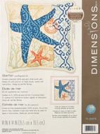 🌟 vibrant starfish needlepoint kit - 14'' x 14'' dimensions pattern logo