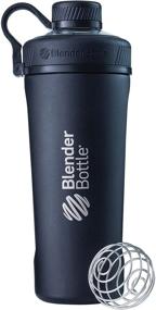 img 4 attached to 🥤 Insulated Stainless Steel Water Bottle with Wire Whisk - BlenderBottle Radian Shaker Cup, 26-Ounce, Matte Black