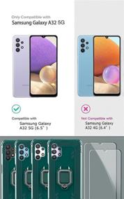 img 3 attached to Чехол Milomdoi для Samsung Galaxy A32 5G - зеленый | Военный уровень защиты с кольцом для пальца и подставкой | Включает 2 штукы защитную пленку для экрана