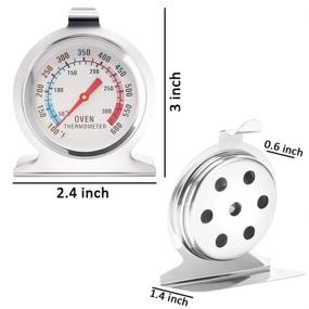 img 3 attached to Anvin Oven Thermometers: Large Dial Grill Monitoring Cooking Thermometer - Dual Scale 50-300°C/100-600°F for BBQ Baking - Durable Steel - Pack of 2