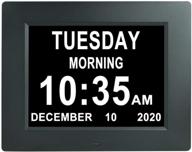 💊 [2020 latest] digital day calendar clock with 3 medicine reminders – extra large 8 inch display, non-abbreviated day/date/month – dementia senior clocks for elderly with memory loss and vision impairment logo