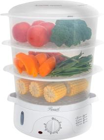 img 4 attached to 🌿 Rosewill BPA-Free Electric Steamer, 9.5-Quart, 3-Tier Stackable Baskets - Timer, Healthy Food Steamer, 2.20"x9.25"x15.63