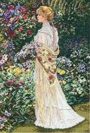 🌸 dimensions 35119 gold collection: victorian woman in her garden cross stitch kit, 18 count ivory aida, 16'' x 11'' - complete your collection! logo