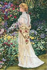 img 1 attached to 🌸 Dimensions 35119 Gold Collection: Victorian Woman in Her Garden Cross Stitch Kit, 18 Count Ivory Aida, 16'' x 11'' - Complete Your Collection!