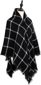 img 1 attached to 🧣 Soul Young Cozy Checked Plaid Blanket Scarf: Stylish Tartan Cape Wrap Shawl for Women and Men