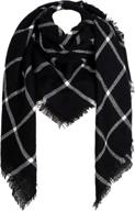 🧣 soul young cozy checked plaid blanket scarf: stylish tartan cape wrap shawl for women and men logo