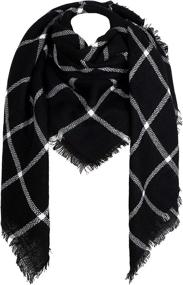 img 4 attached to 🧣 Soul Young Cozy Checked Plaid Blanket Scarf: Stylish Tartan Cape Wrap Shawl for Women and Men