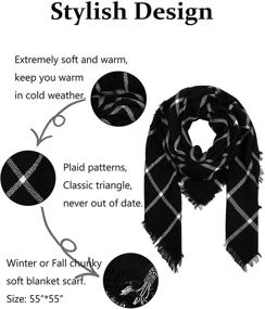 img 2 attached to 🧣 Soul Young Cozy Checked Plaid Blanket Scarf: Stylish Tartan Cape Wrap Shawl for Women and Men