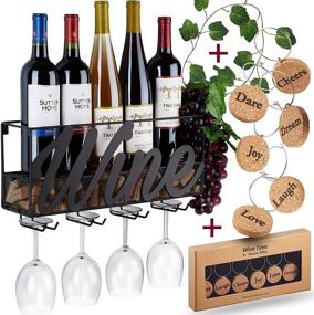 img 4 attached to Wall Mounted Wine Rack - Bottle and Glass Organizer - Cork Storage - Red, White, and Champagne Shelf - Includes 6 Cork Wine Charms - Home and Kitchen Decor - Created by Anna Stay, Wine