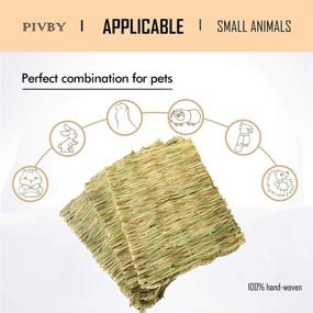 img 3 attached to 3-Pack Woven Pet Bed Rabbit Grass Mat Set: Ideal Bunny Bedding Nest Chew Play Toys for Hamsters, Parrots, Rabbits, Hedgehogs, Guinea Pigs, and Other Small Animals