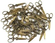 vintage scissors metal charms pendant: perfect diy craft accessory for jewelry making (bronze, 40pcs) logo