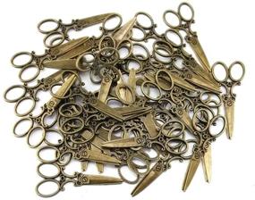 img 4 attached to Vintage Scissors Metal Charms Pendant: Perfect DIY Craft Accessory for Jewelry Making (Bronze, 40pcs)