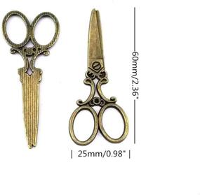 img 2 attached to Vintage Scissors Metal Charms Pendant: Perfect DIY Craft Accessory for Jewelry Making (Bronze, 40pcs)