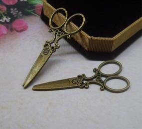 img 1 attached to Vintage Scissors Metal Charms Pendant: Perfect DIY Craft Accessory for Jewelry Making (Bronze, 40pcs)