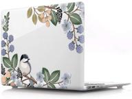 🦜 hrh clear glossy laptop body shell: hand painted bird design for macbook air 13.3" (a1466/a1369) - 2010-2017 release, not compatible with 2018 a1932 macbook air 13 logo