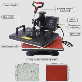 img 1 attached to 🔥 5 в 1 Термопресс машина, 12 X 15 дюймов Цифровая Многофункциональная Сублимационная Комбо 360 градусов Термопресс машина для футболок, шапок, кружек, тарелок, кепок и спортивных бутылок - TINGCOO