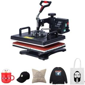 img 4 attached to 🔥 5 in 1 Heat Press Machine, 12 X 15 Inch Digital Multifunctional Sublimation Combo 360 Degree Swing Away Heat Transfer Machine for T-Shirts, Hats, Mugs, Plates, Caps, and Sports Bottles - TINGCOO